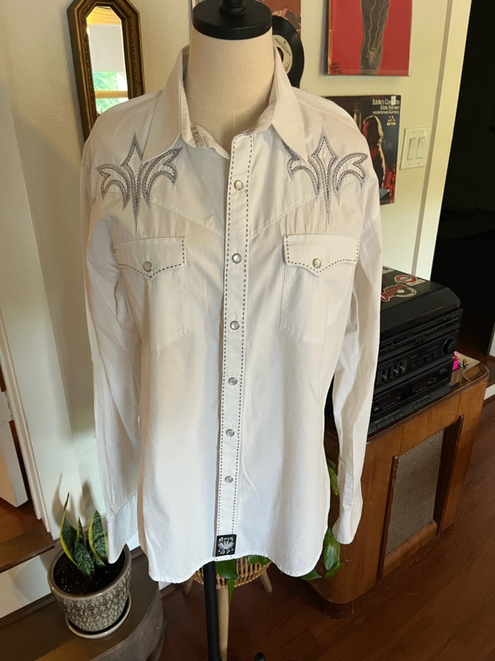 Rock 47 Embroidered Western  Shirt